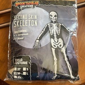 Halloween costume second skin skeleton size medium